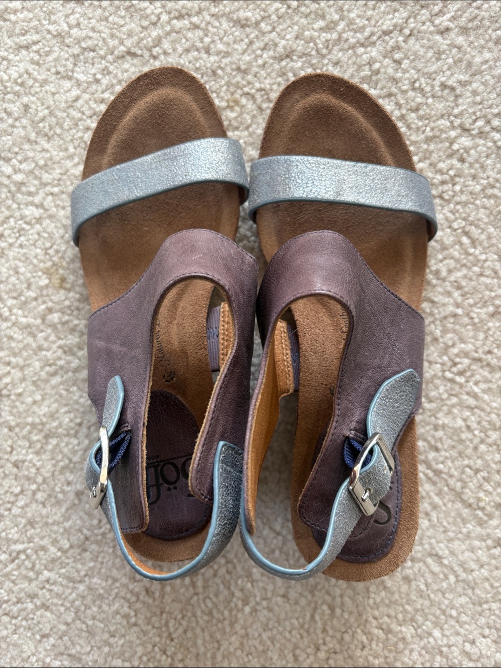 Sofft Blueish Silver, Navy and Purplish-Maroon Women's Sandals